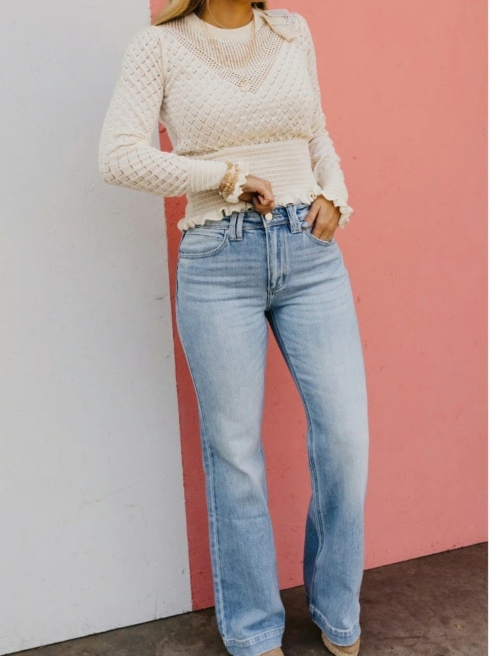 BBL Vintage Wash Jeans -Stretchy, Straight Leg & Butt-Lifting Fit